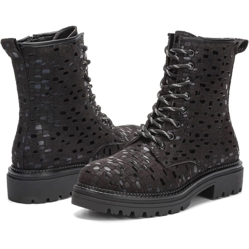 Combat Boots Low Heel Mid Calf